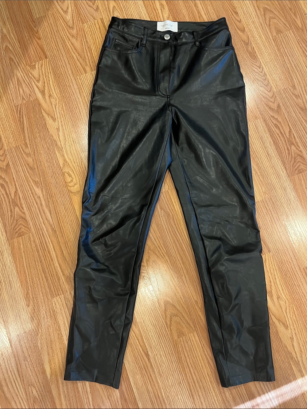 Wilfred Black Faux Leather Straight Leg Pants